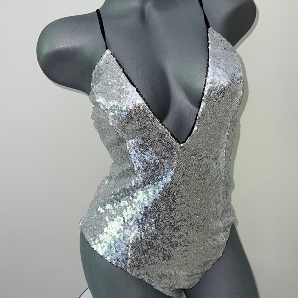 Silver Sequin Women's Top - Picture 3 of 8